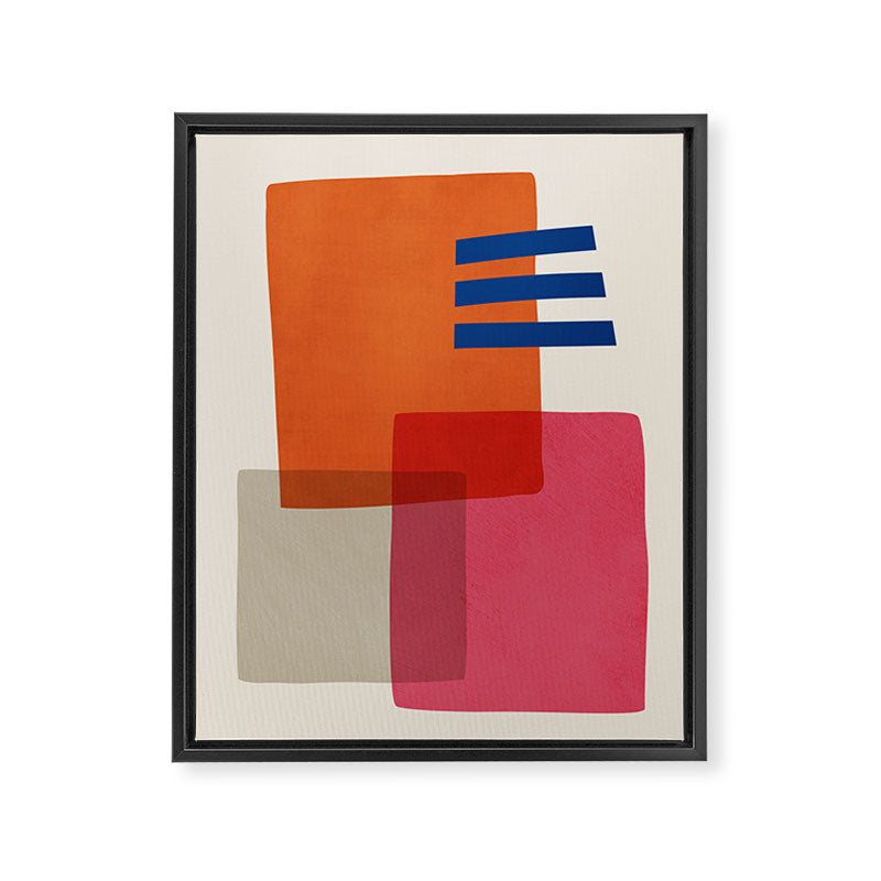 Chloe Pink Orange Blue Beige Framed Canvas Print Gallery Image 6