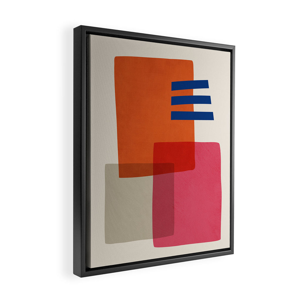 Chloe Pink Orange Blue Beige Framed Canvas Print Gallery Image 2