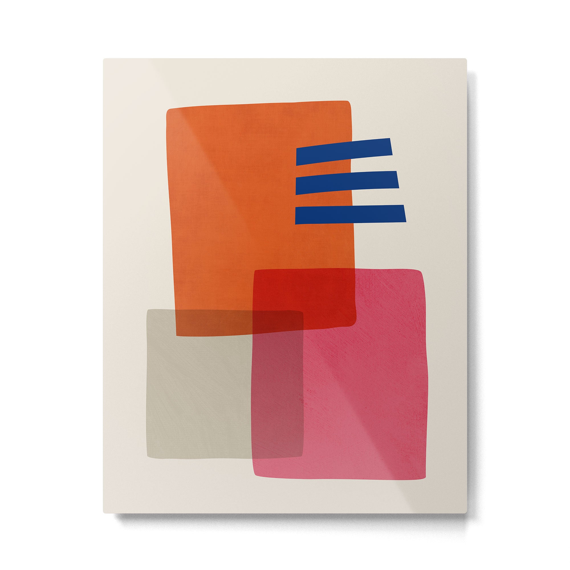 Chloe Pink Orange Blue Beige Metal Print Gallery Image 4