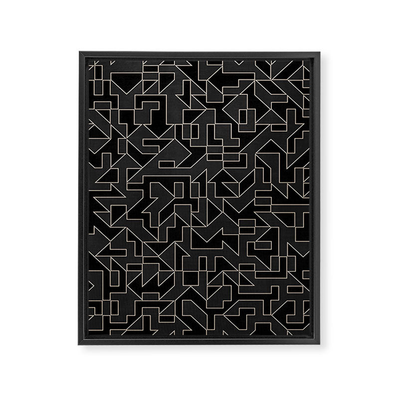 Classy Elegant Black White Gray Modern Artwork Framed Canvas Print Gallery Image 6