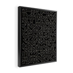 Classy Elegant Black White Gray Modern Artwork Framed Canvas Print Gallery Image 2