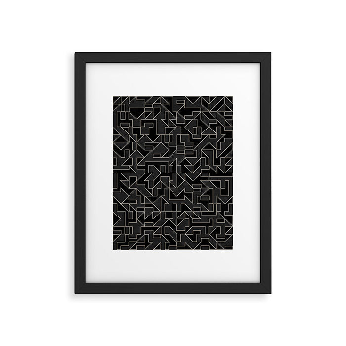 Classy Elegant Black White Gray Modern Artwork Framed Art Print Gallery Image 1