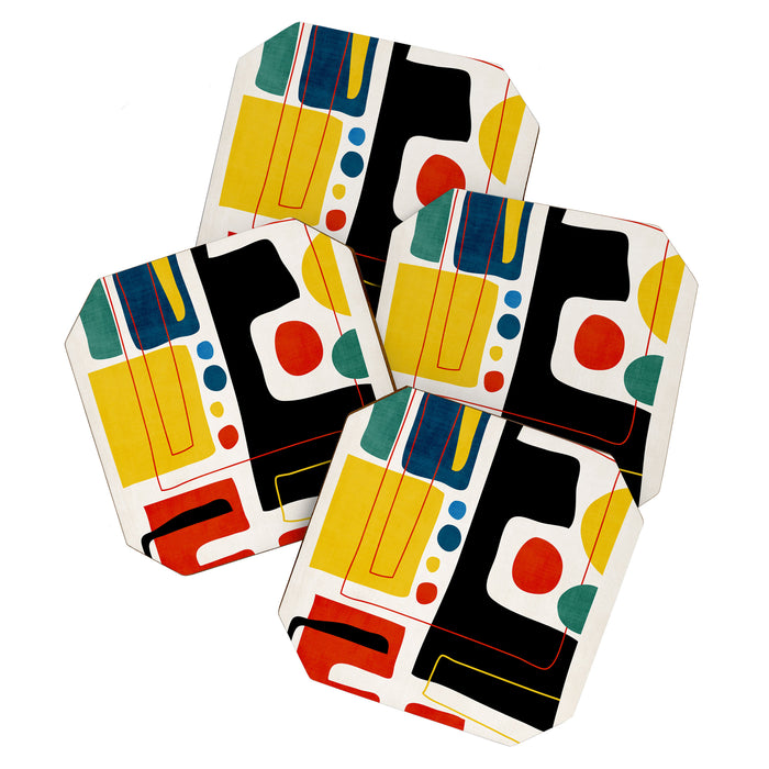 Colorful Bold Abstract Modern Artwork H02 Coaster Gallery Image 1