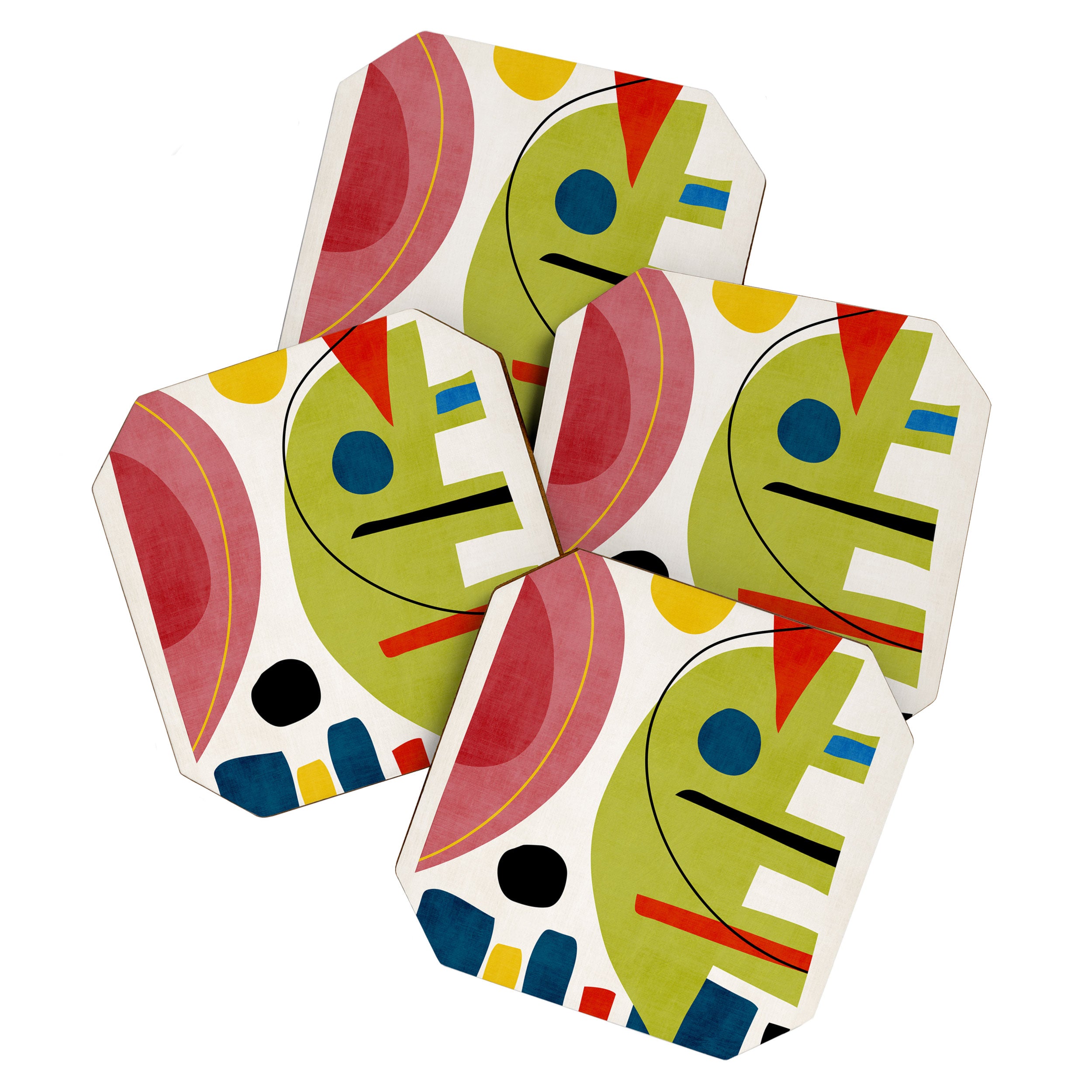 Colorful Bold Abstract Modern Artwork H03 Coaster Gallery Image 1