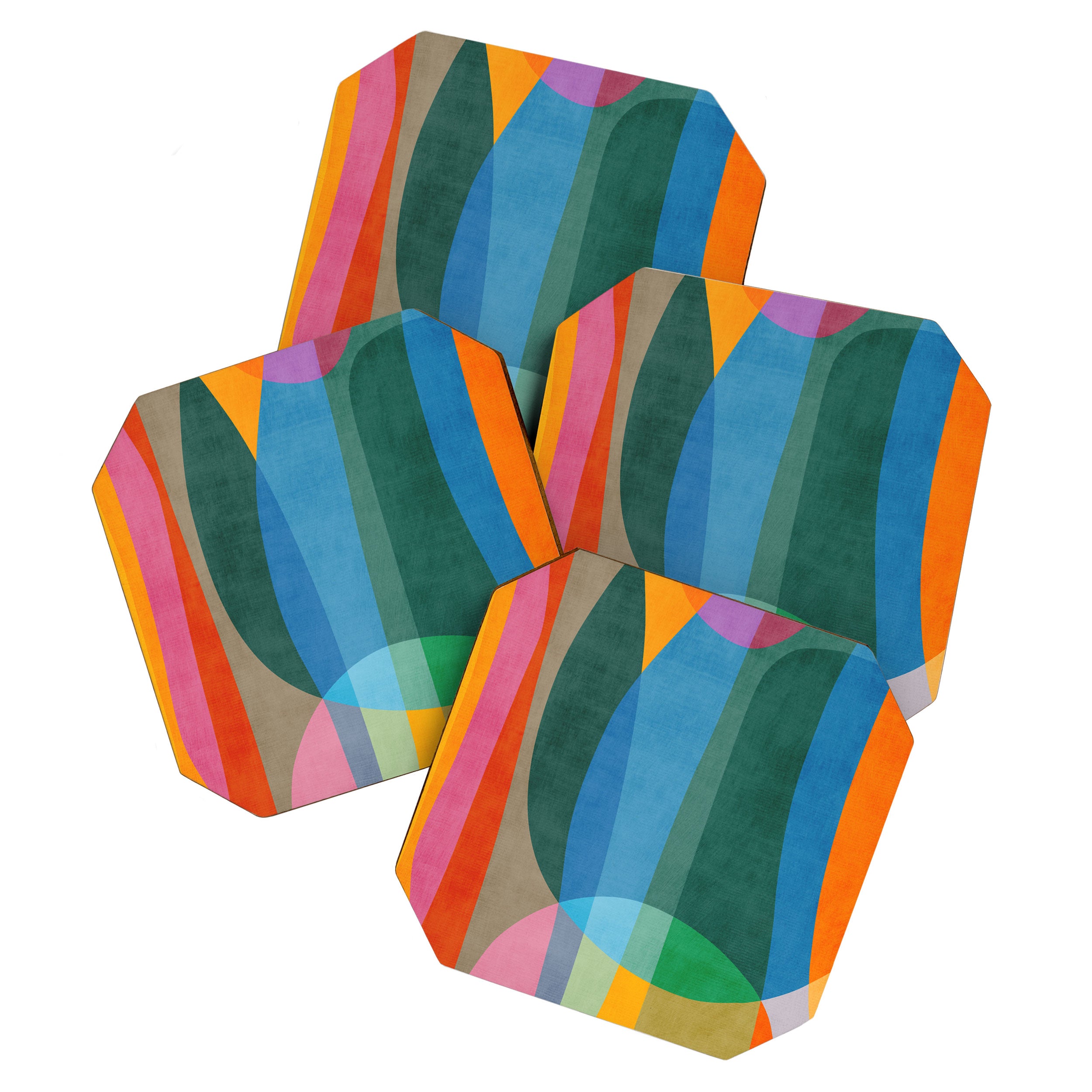 Colorful Bright Vibrant Modern Abstract Artwork Coaster Gallery Image 1