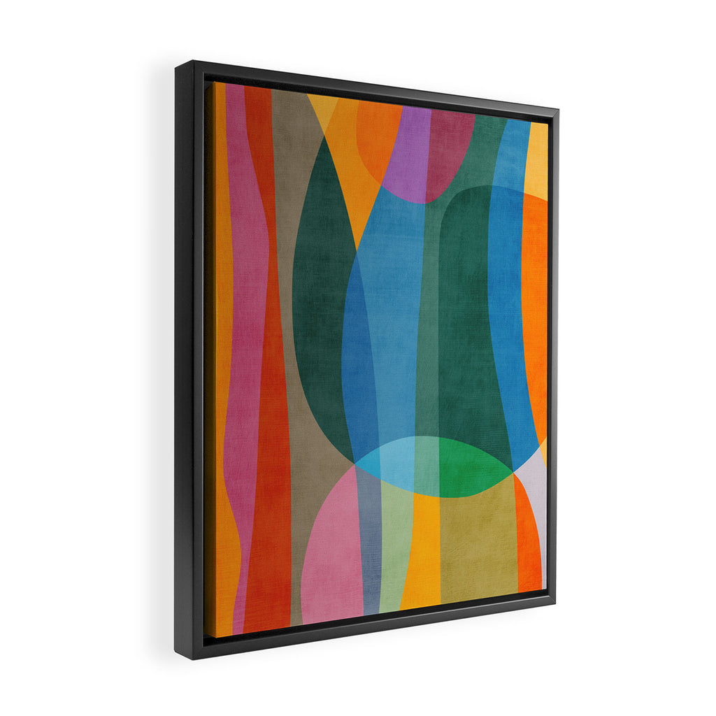 Colorful Bright Vibrant Modern Abstract Artwork Framed Canvas Print Gallery Image 2