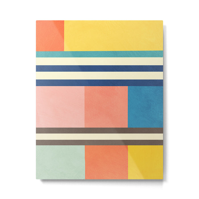 Colorful Geometric Design Bright Pastel Tones Metal Print Gallery Image 1
