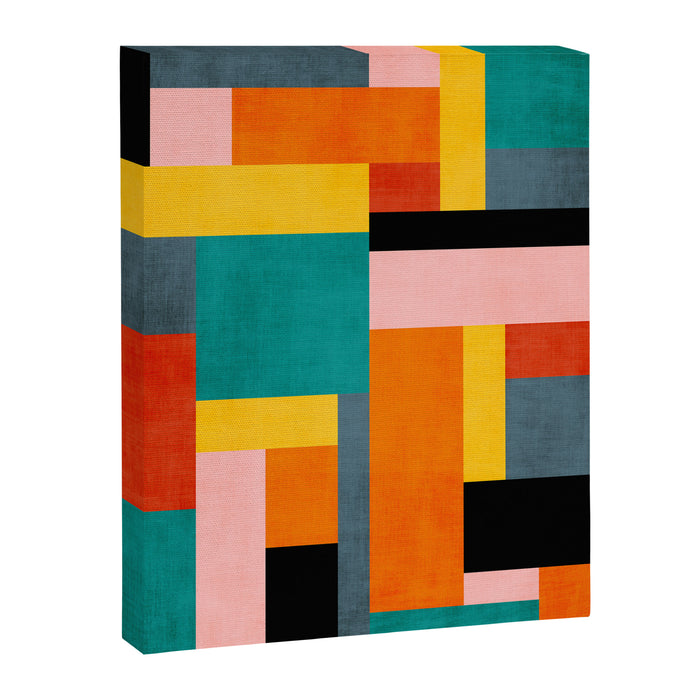 Colorful Geometric Modern Patchwork Design Canvas Print Gallery Image 1