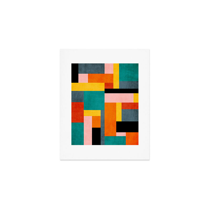 Colorful Geometric Modern Patchwork Design Art Print Gallery Image 1