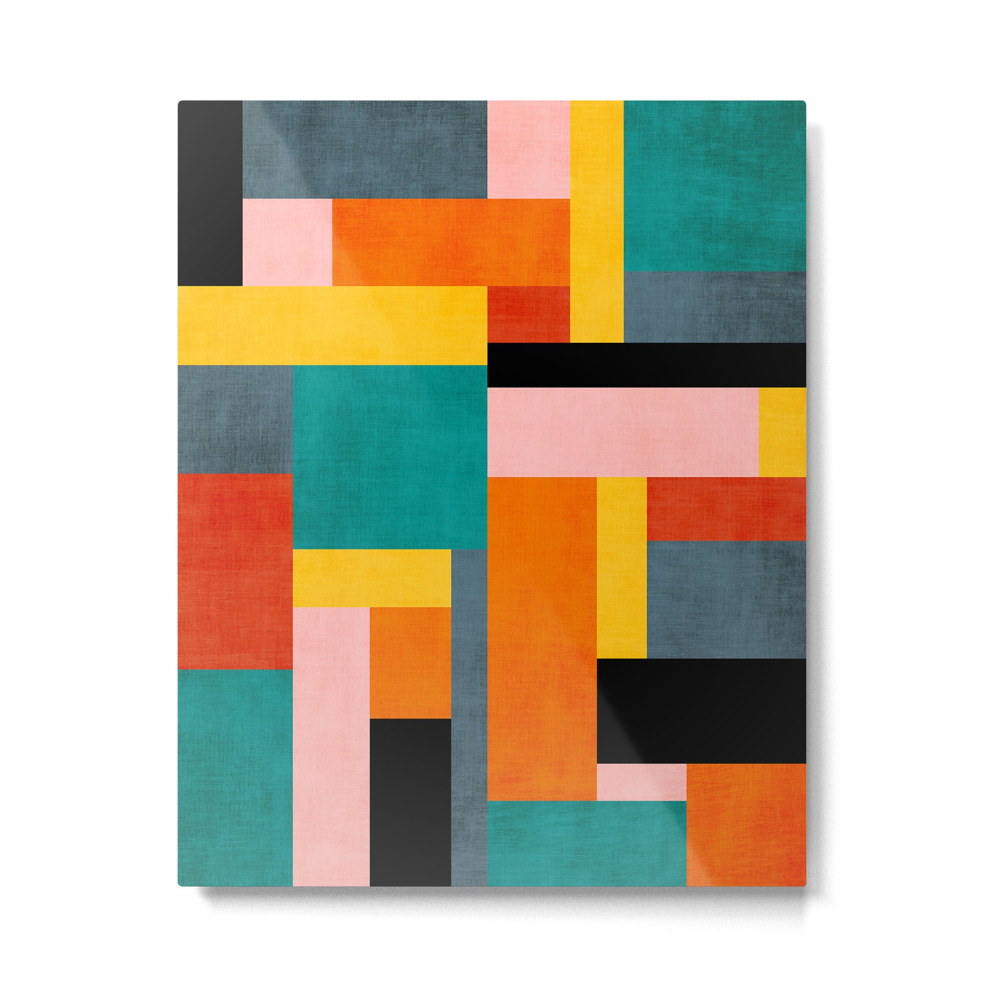 Colorful Geometric Modern Patchwork Design Metal Print Gallery Image 4
