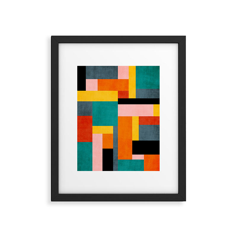 Colorful Geometric Modern Patchwork Design Framed Art Print Gallery Image 5