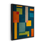 Colorful Geometric Shapes Navy Background Modern Artwork Framed Canvas Print Gallery Image 2