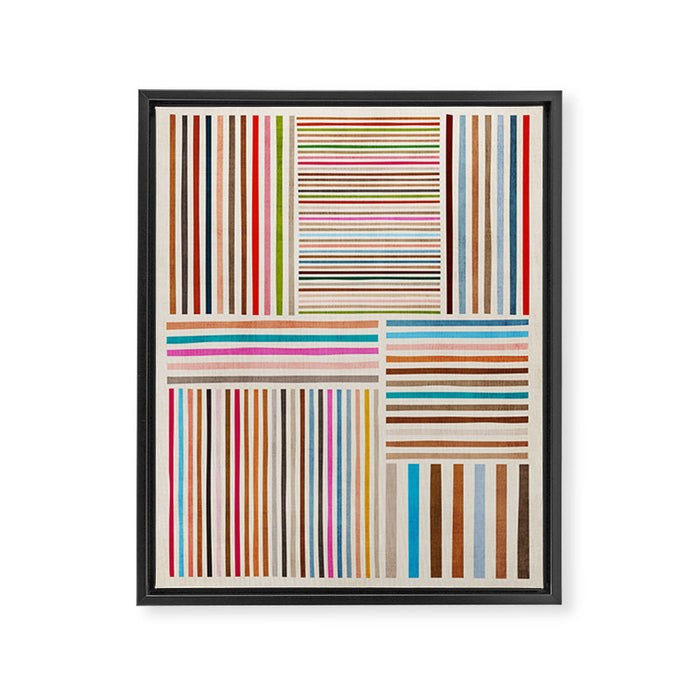 Colorful Lines Playful Modern Artwork Framed Canvas Print Gallery Image 1