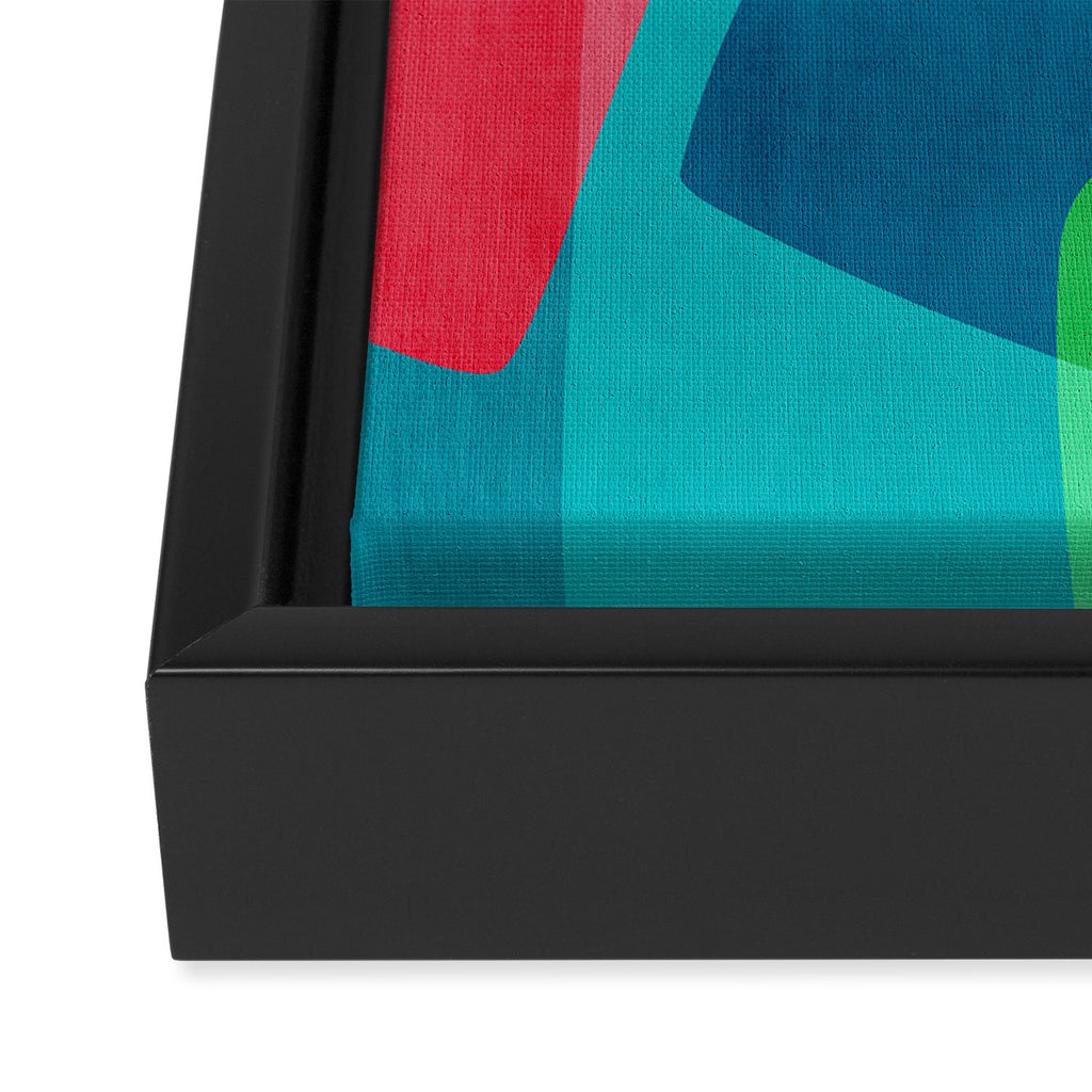 Colorful Modern Abstract Vibrant Colors Framed Canvas Print Gallery Image 3