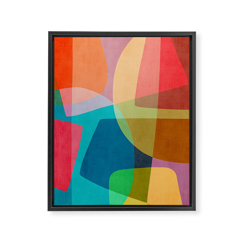 Colorful Modern Abstract Vibrant Colors Framed Canvas Print Gallery Image 6