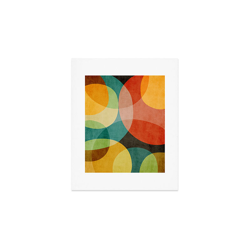 Colorful Modern Bold Circles MCM Artwork Art Print Gallery Image 1