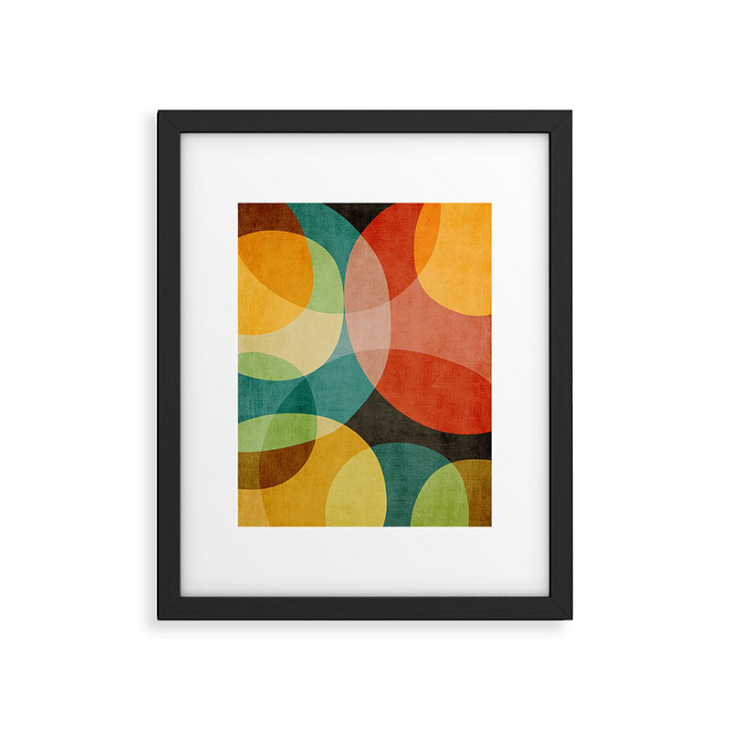 Colorful Modern Bold Circles MCM Artwork Framed Art Print Gallery Image 5
