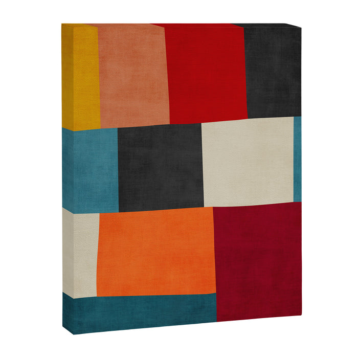 Colorful Modern Patchwork Abstract Art Canvas Print Gallery Image 1