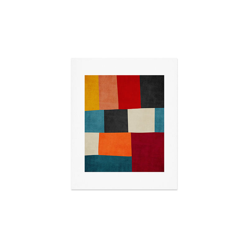 Colorful Modern Patchwork Abstract Art Art Print Gallery Image 1