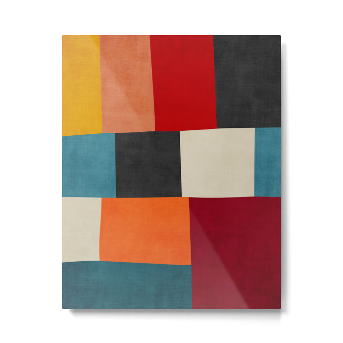 Colorful Modern Patchwork Abstract Art Metal Print Gallery Image 1