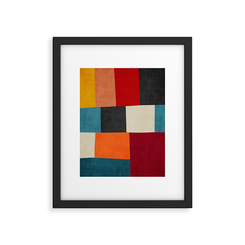 Colorful Modern Patchwork Abstract Art Framed Art Print Gallery Image 5