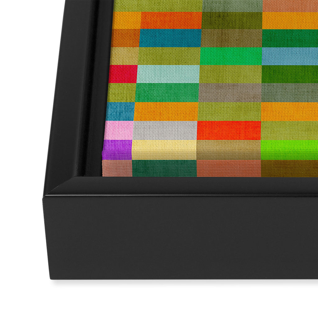 Colorful Mosaic Geometric Klee Tones 02 Framed Canvas Print Gallery Image 3