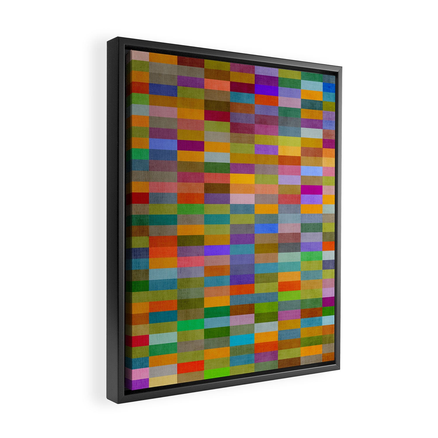 Colorful Mosaic Geometric Klee Tones 02 Framed Canvas Print Gallery Image 2