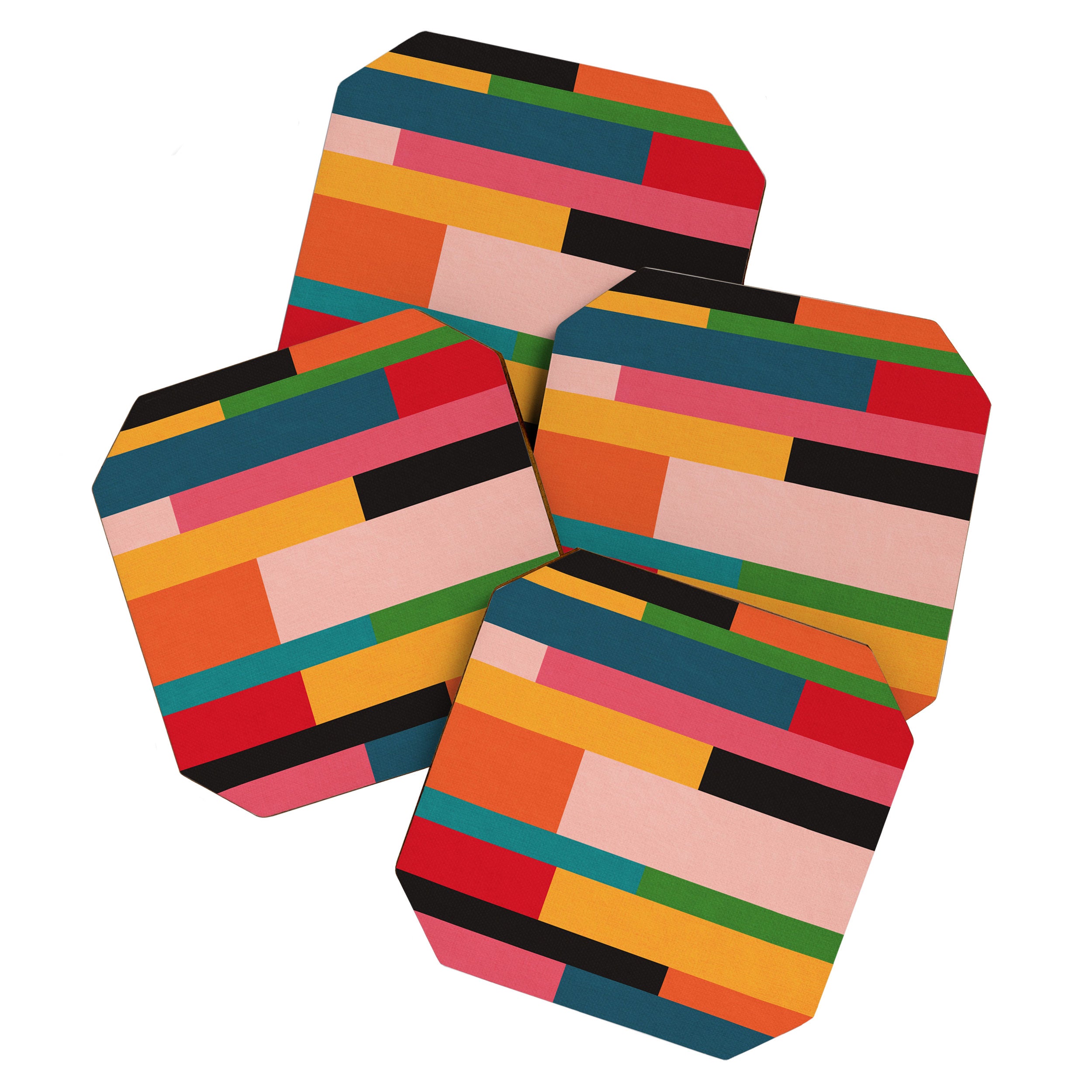 Colorful Patchwork MCM Art Coaster Gallery Image 1