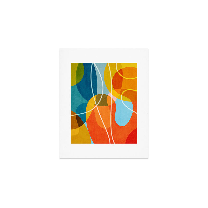 Colorful Red Yellow Modern Abstract Artwork Art Print Gallery Image 1