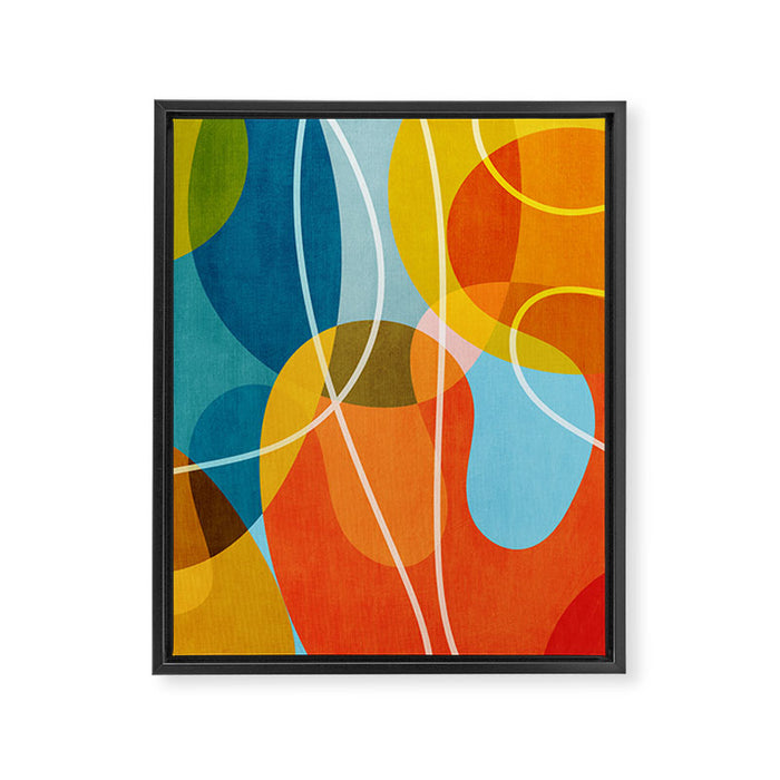 Colorful Red Yellow Modern Abstract Artwork Framed Canvas Print Gallery Image 1