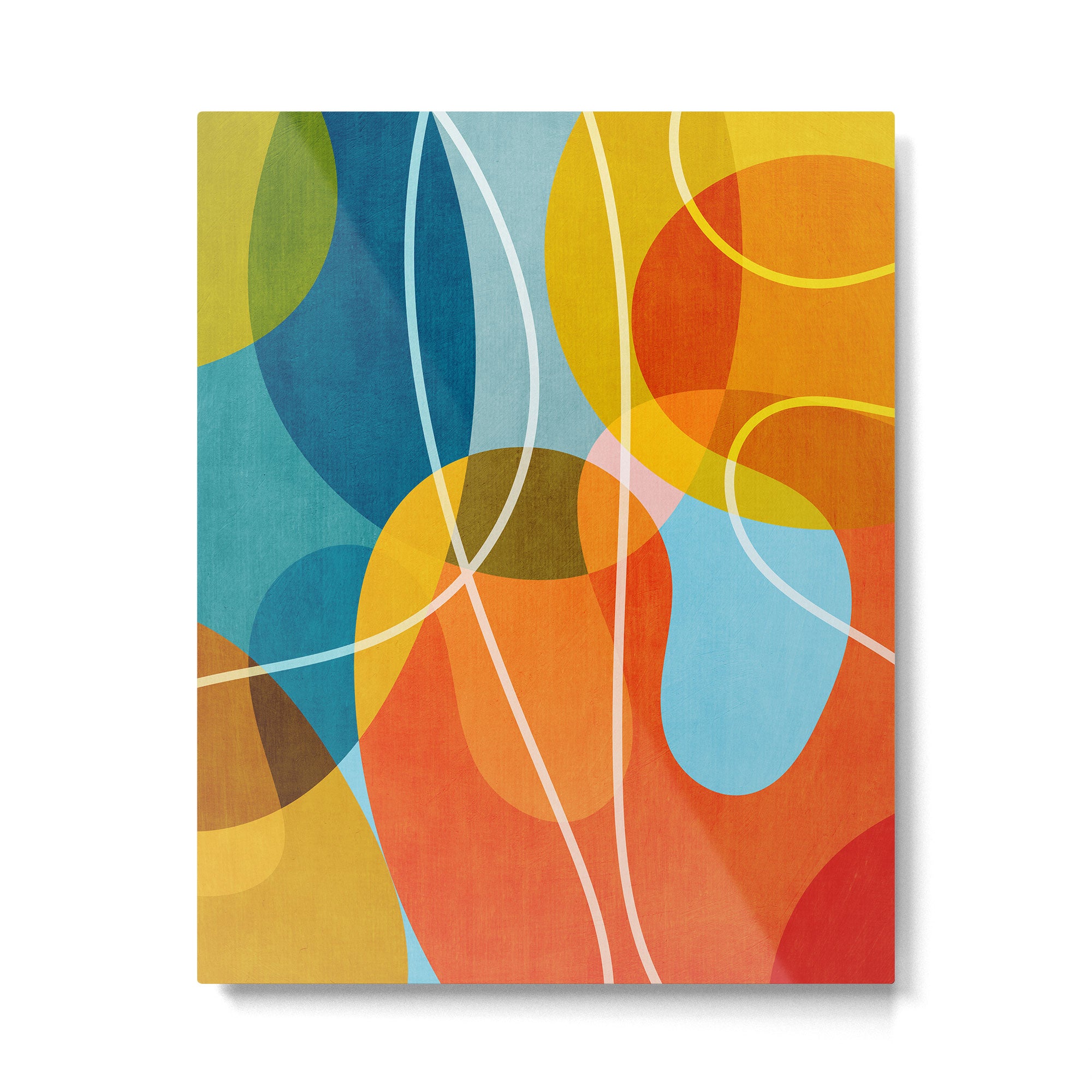 Colorful Red Yellow Modern Abstract Artwork Metal Print Gallery Image 4