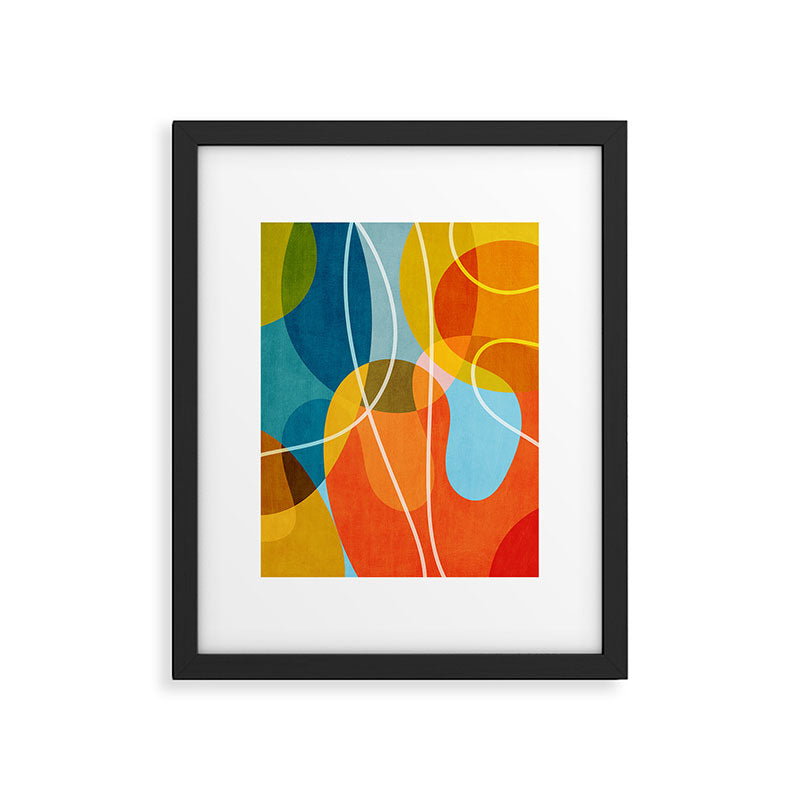 Colorful Red Yellow Modern Abstract Artwork Framed Art Print Gallery Image 5