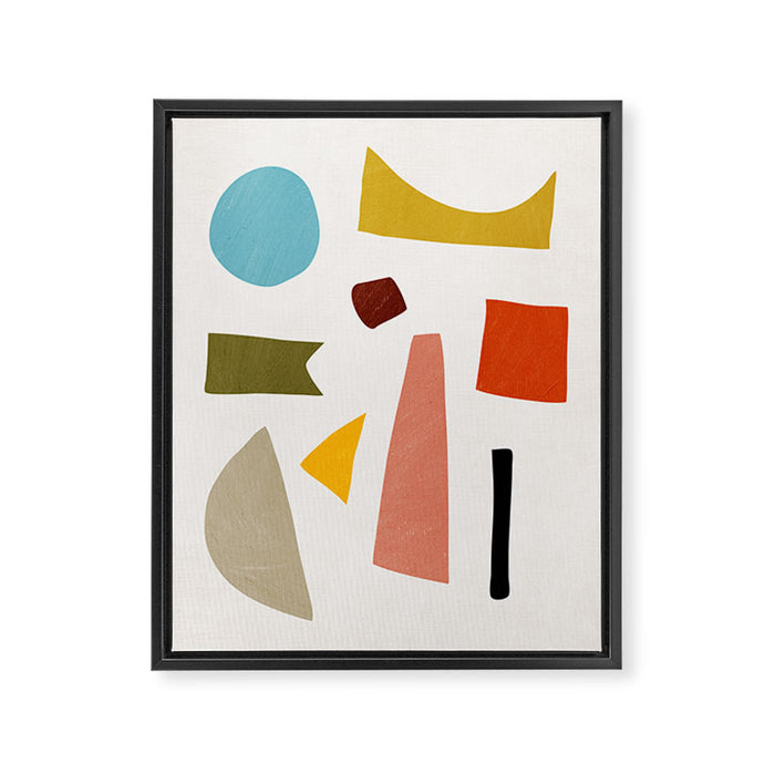 Colorful Rich Pastels Tones Cut-Outs Artwork 01 Framed Canvas Print Gallery Image 1