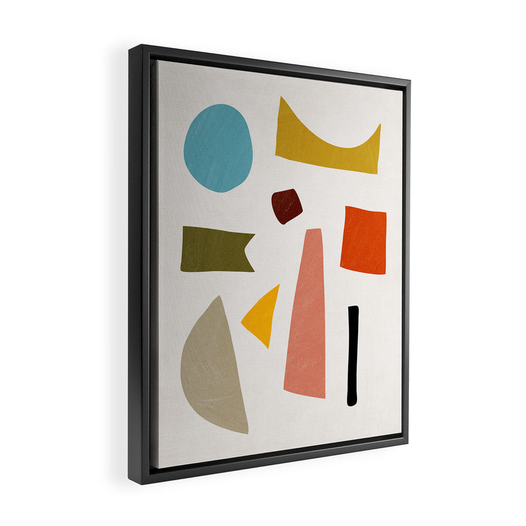 Colorful Rich Pastels Tones Cut-Outs Artwork 01 Framed Canvas Print Gallery Image 2