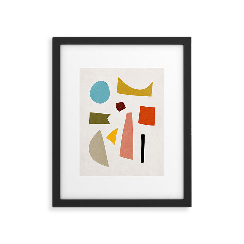Colorful Rich Pastels Tones Cut-Outs Artwork 01 Framed Art Print Gallery Image 5