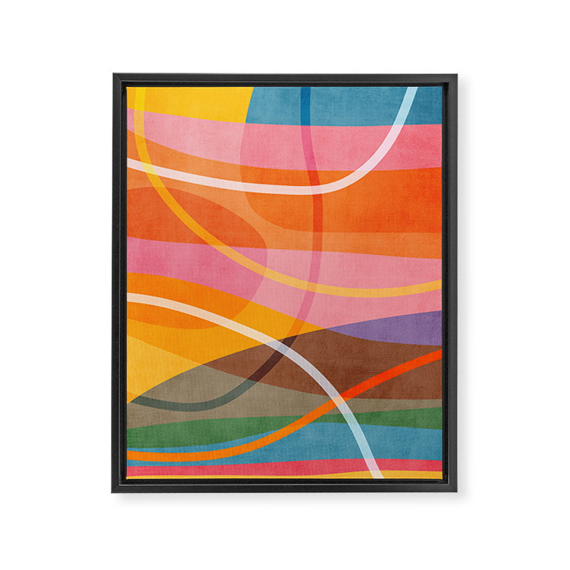 Colorful Shapes Lines Modern Bold Artwork Framed Canvas Print Gallery Image 6