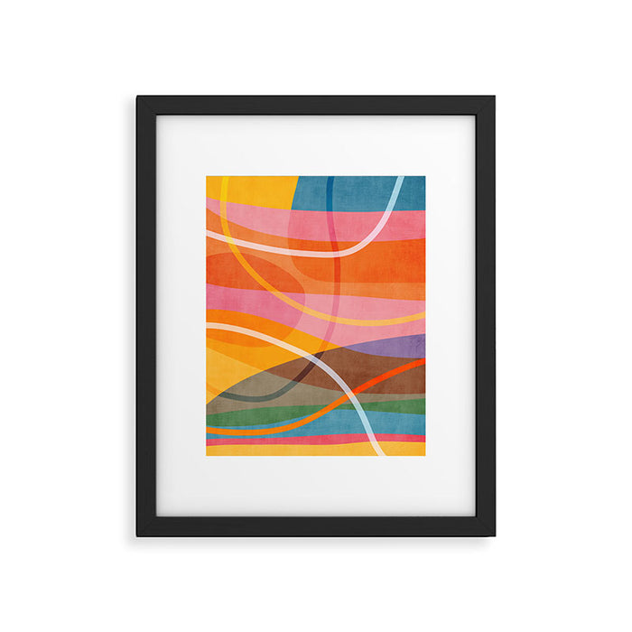 Colorful Shapes Lines Modern Bold Artwork Framed Art Print Gallery Image 1
