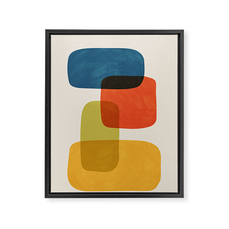 Colorful Stones Yellow Orange Blue Green Framed Canvas Print Gallery Image 6