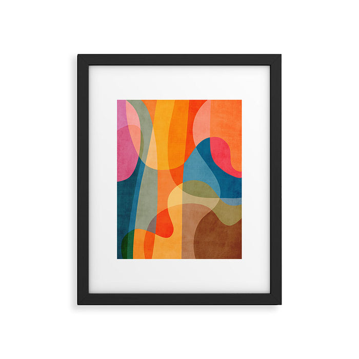Colorful Vibrant Bright Modern Abstract Artwork Framed Art Print Gallery Image 1