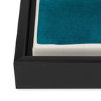 Dark Teal Black Lines Modern Artwork Framed Canvas Print Gallery Image 3