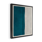Dark Teal Black Lines Modern Artwork Framed Canvas Print Gallery Image 2