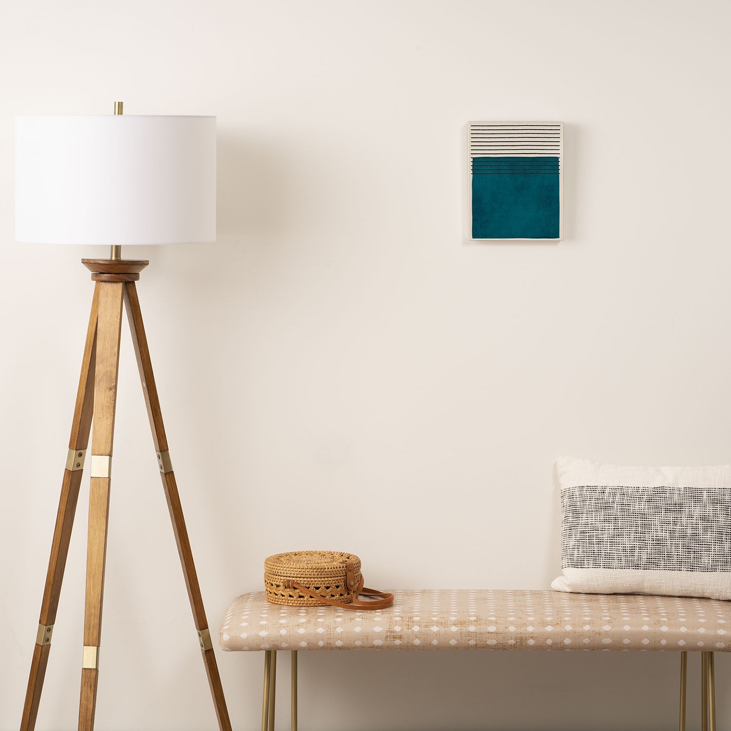 Dark Teal Minimalist Design Artwork Canvas Print Gallery Image 2