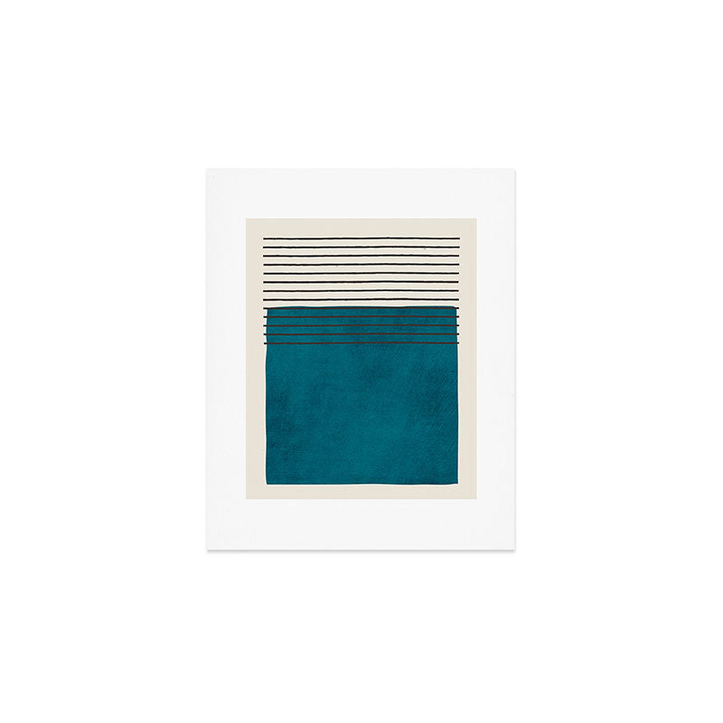 Dark Teal Minimalist Design Artwork Art Print Gallery Image 1