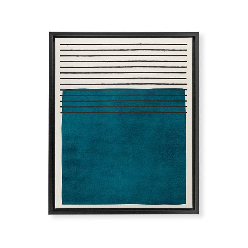 Dark Teal Minimalist Design Artwork Framed Canvas Print Gallery Image 6