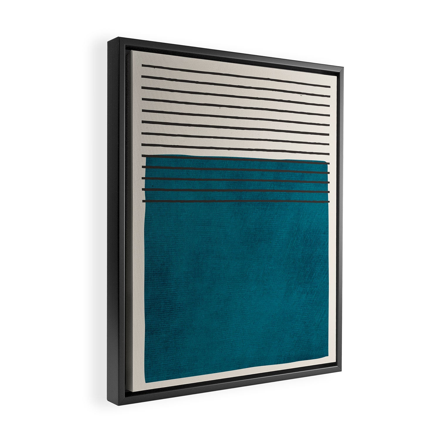 Dark Teal Minimalist Design Artwork Framed Canvas Print Gallery Image 2