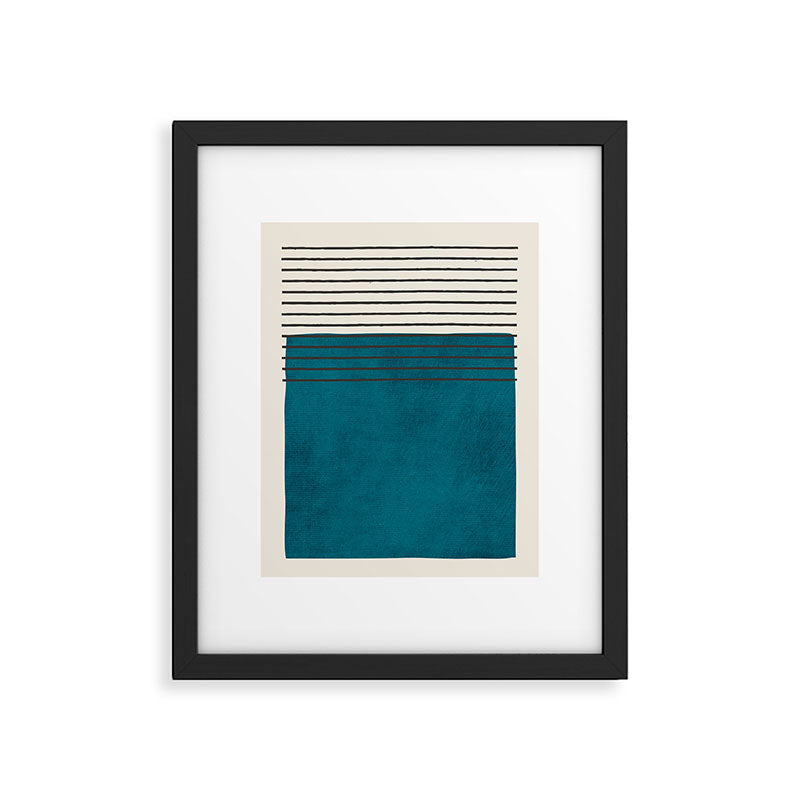 Dark Teal Minimalist Design Artwork Framed Art Print Gallery Image 5