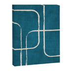 Dark Teal White Lines Geometric Minimalist Art Canvas Print Gallery Image 6