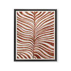 Dark Terracotta Abstract Leaf Artwork Framed Canvas Print Gallery Image 6