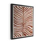 Dark Terracotta Abstract Leaf Artwork Framed Canvas Print Gallery Image 2