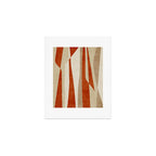 Dark Terracotta Beige Tan Abstract Lines Artwork Art Print Gallery Image 1